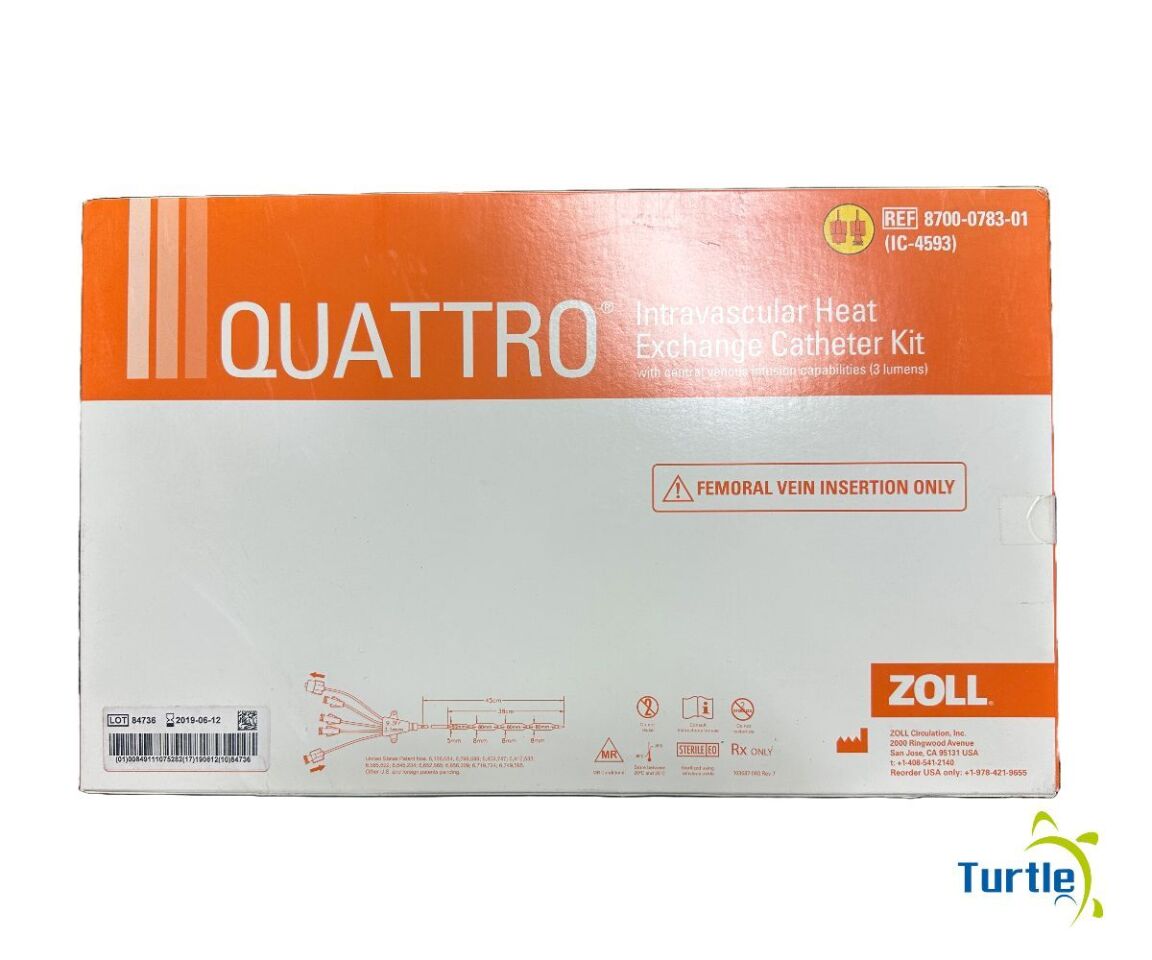 ZOLL QUATTRO Intravascular Heat Exchange Catheter Kit with Central Venous Infusion Capabilities REF 8700-0783-01 EXPIRED