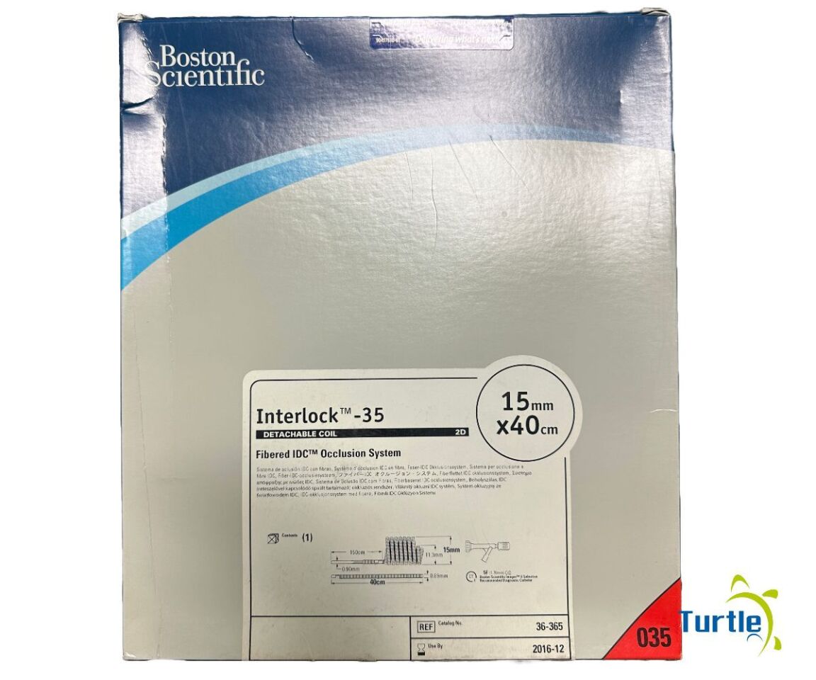Boston Scientific Interlock-35 DETACHABLE COIL 2D Fibered IDC Occlusion System 15mm x 40cm REF 36-365 EXPIRED