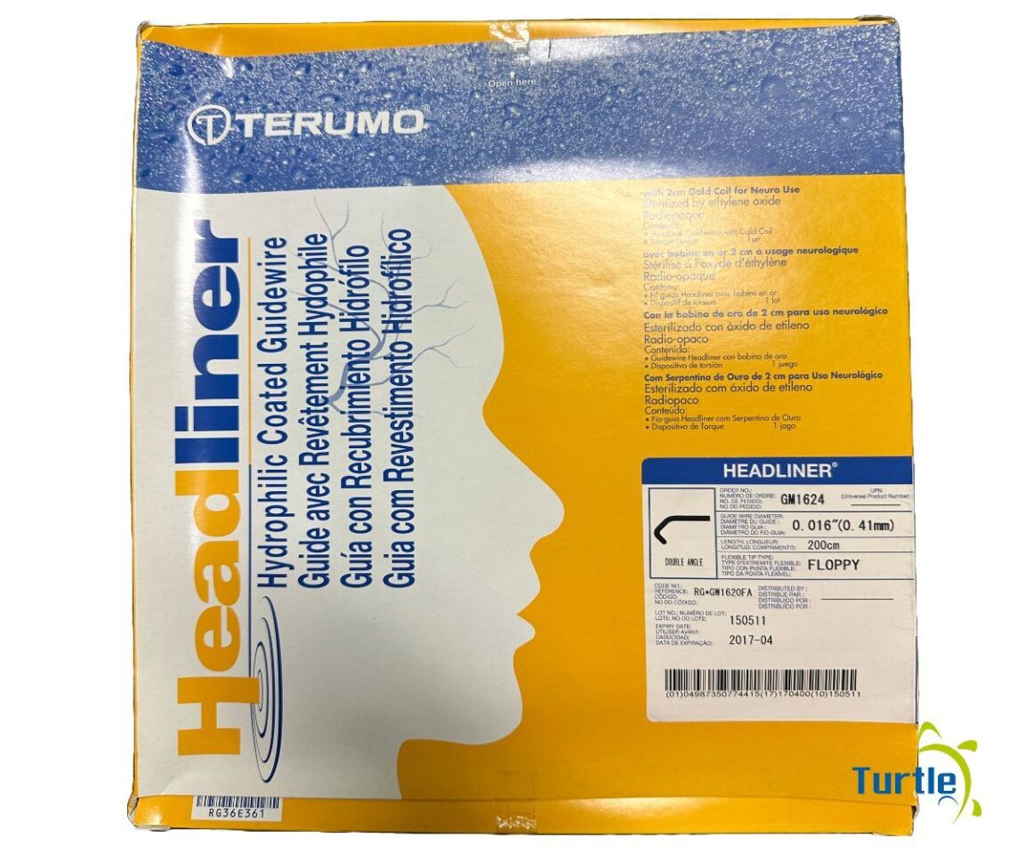 TERUMO Headliner Hydrophilic Coated Guidewire 0. 016in (0. 41mm) 200cm REF GM1624 EXPIRED