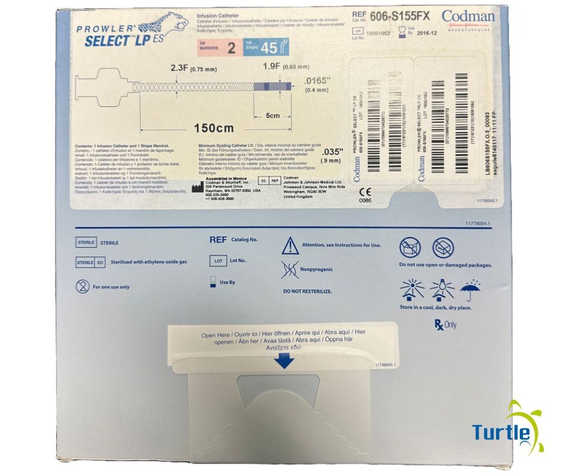 Codman PROWLER SELECT LP ES Infusion Catheter 150 cm REF 606-S155FX EXPIRED