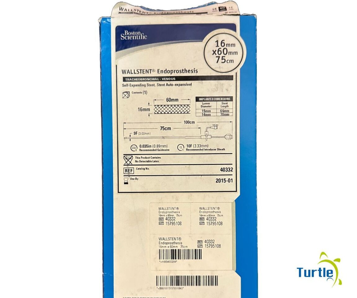 Boston Scientific WALLSTENT Endoprosthesis TRACHEOBRONCHIAL - VENOUS Self-Expanding Stent 16mm x 60mm 75cm REF 40332 EXPIRED