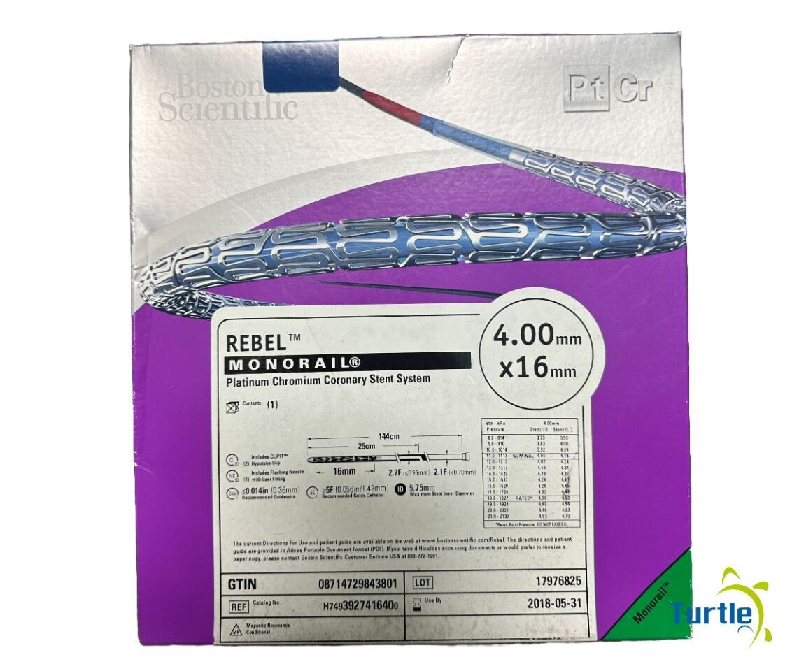 Boston Scientific REBEL MONORAIL Platinum Chromium Coronary Stent System 4.00 mm x 16 mm REF H7493927416400 EXPIRED