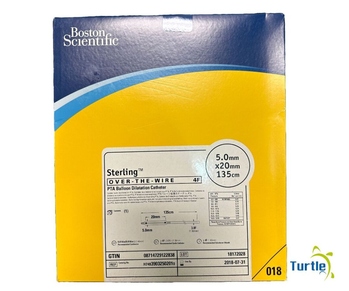 Boston Scientific Sterling OVER-THE-WIRE 4F PTA Balloon Dilatation Catheter 5.0mm x 20mm 135cm REF H74939032502010 EXPIRED