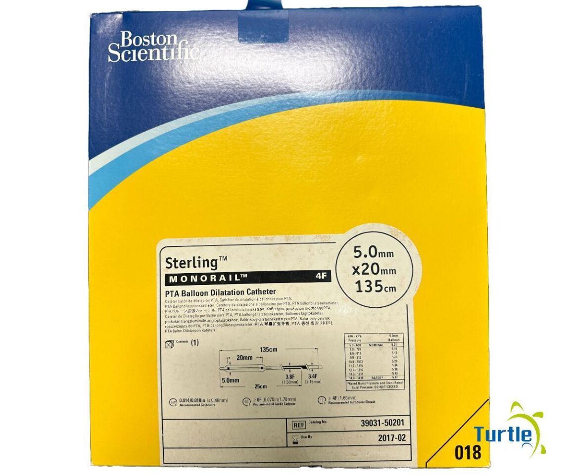 Boston Scientific Sterling MONORAIL 4F PTA Balloon Dilatation Catheter 5.0mm x 20mm 135cm REF 39031-50201 EXPIRED