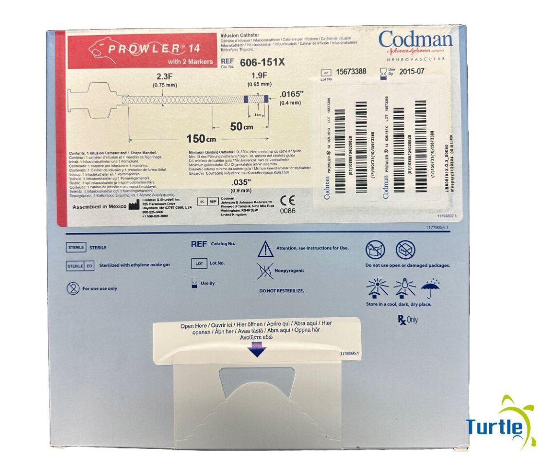 Codman PROWLER SELECT 14 with 2 Markers Infusion Catheter 150 cm 2.3F 1.9F 0.4mm REF 606-151X EXPIRED