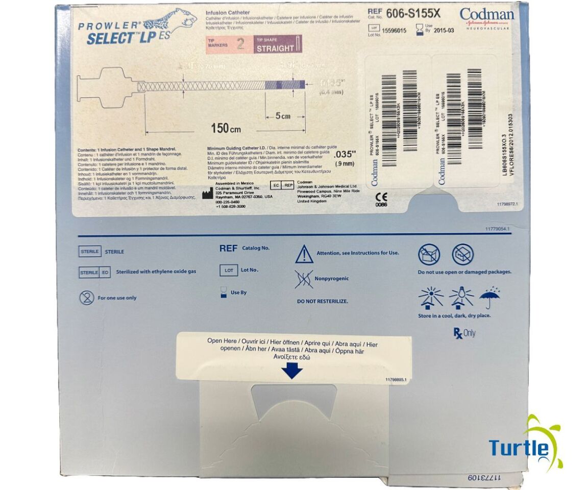 Codman PROWLER SELECT LP ES Infusion Catheter 150 cm REF 606-S155X EXPIRED