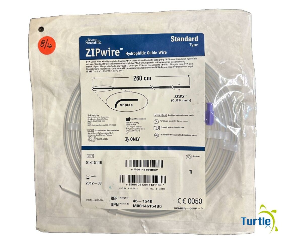 Boston Scientific ZIPwire Hydrophilic Guide Wire Standard Type 260 cm .035in REF 46-154B EXPIRED