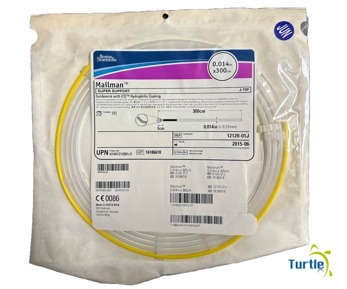 Boston Scientific Mailman SUPER SUPPORT Guidewire with ICE Hydrophilic Coating J-TIP 0.014in x 300cm REF 12120-01J EXPIRED