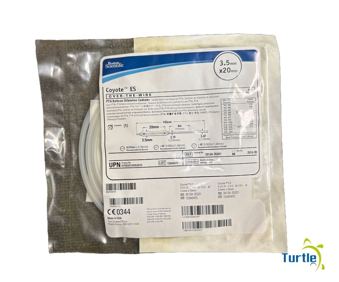 Boston Scientific Coyote ES OVER-THE-WIRE 4F PTA Balloon Dilatation Catheter 3.5mm x 20mm 143cm REF 39134-35201 EXPIRED