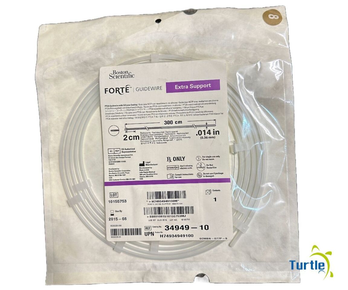 Boston Scientific FORTE GUIDEWIRE Extra Support PTCA Guidewire with Silicone Coating .014in 300cm REF 34949-10 EXPIRED
