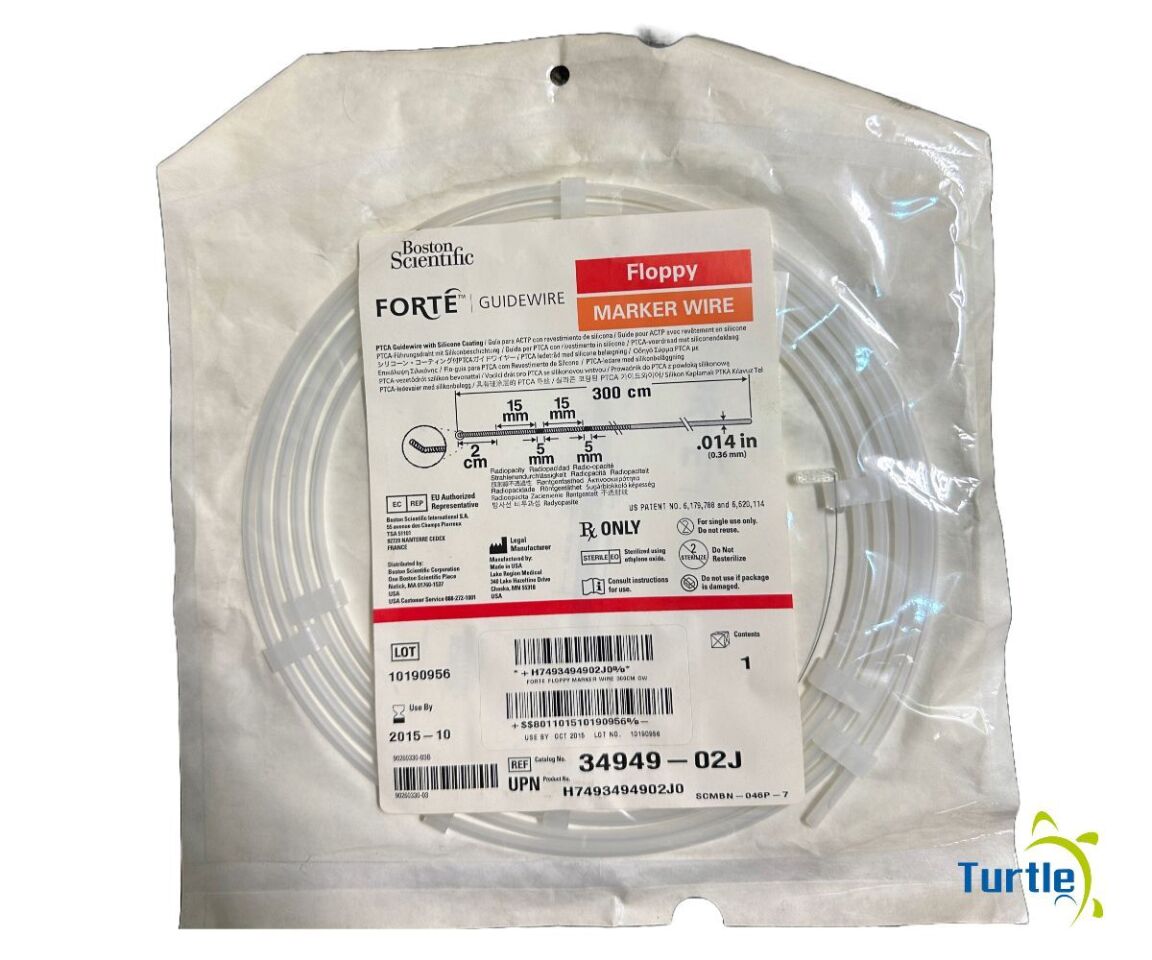 Boston Scientific FORTE GUIDEWIRE FLOPPY MARKER WIRE PTCA Guidewire with Silicone Coating .014in 300cm REF 34949 - 02J EXPIRED