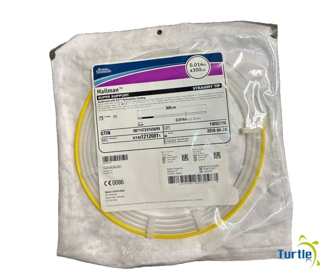 Boston Scientific Mailman SUPER SUPPORT Guidewire with ICE Hydrophilic Coating STRAIGHT 0.014in x 300cm REF H74912120011 EXPIRE