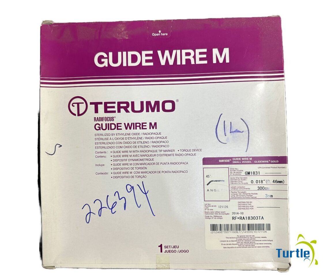 TERUMO RADIFOCUS GUIDE WIRE M SMALL VESSEL GLIDEWIRE GOLD 0.018in (0. 46mm) 300 cm REF RF*RA18303TA GM1831 EXPIRED