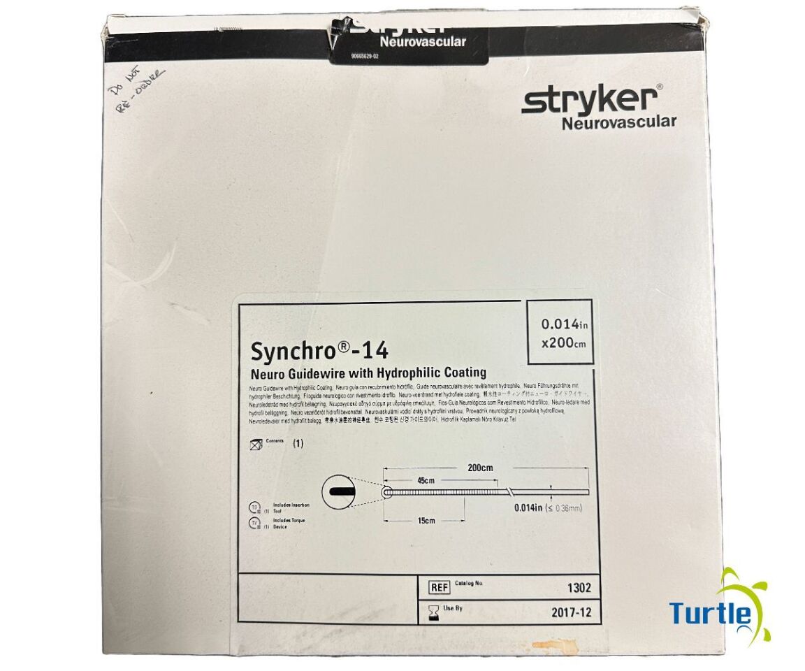 Stryker Neurovascular TransForm Synchro-14 Neuro Guidewire with Hydrophilic Coating 0.014in x 200cm REF 1302 EXPIRED