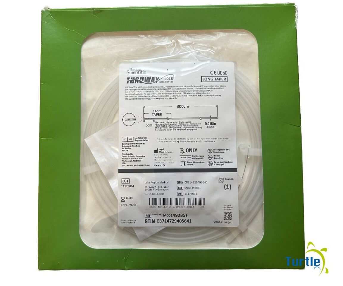 Boston Scientific Thruway Long Taper 300cm PTA Guidewire 0.018in x 300cm REF M001492851 EXPIRED