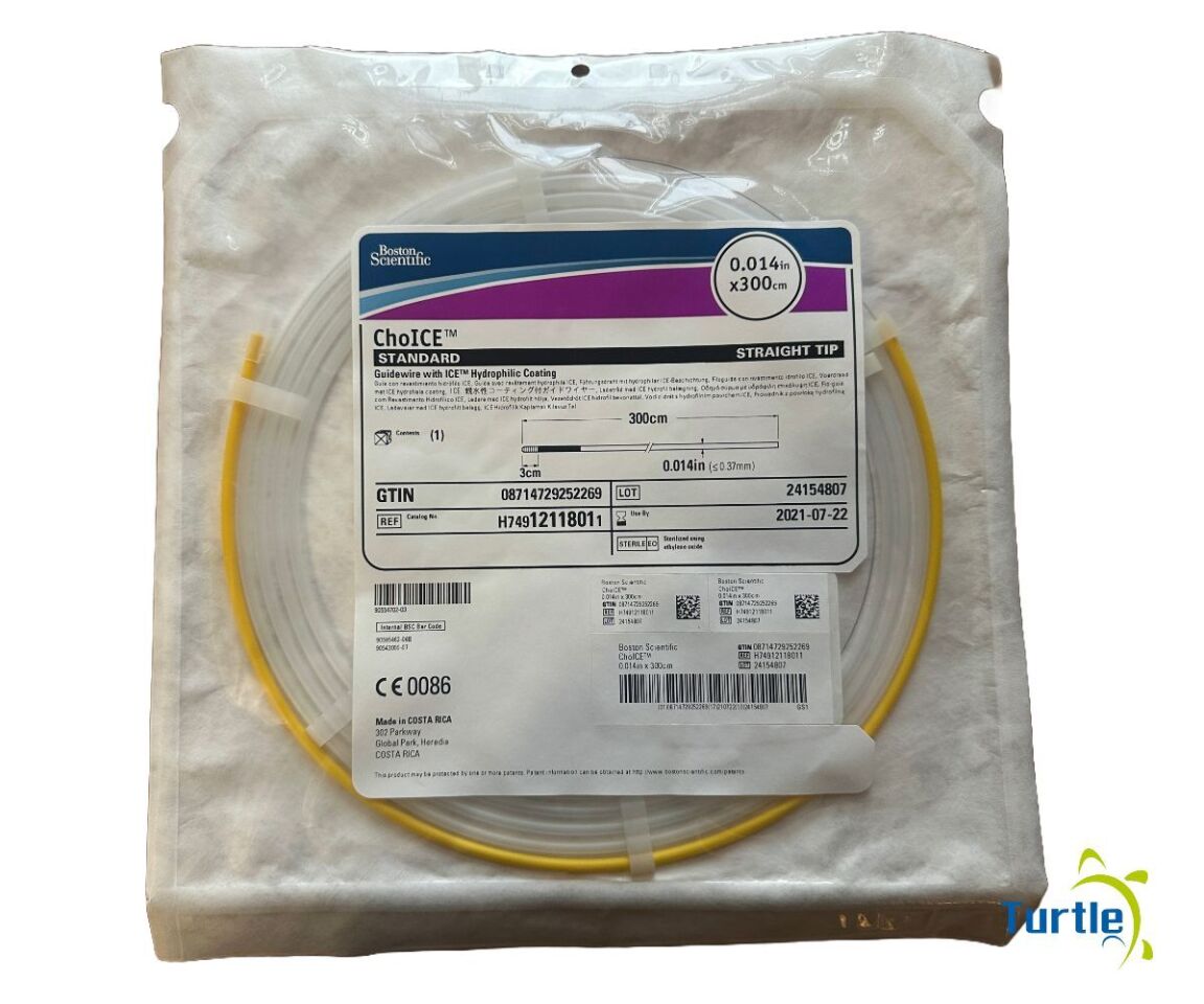 Boston Scientific ChoICE STANDARD STRAIGHT TIP Guidewire with ICE Hydrophilic Coating 0.014in x 300cm REF H74912118011 EXPIRED