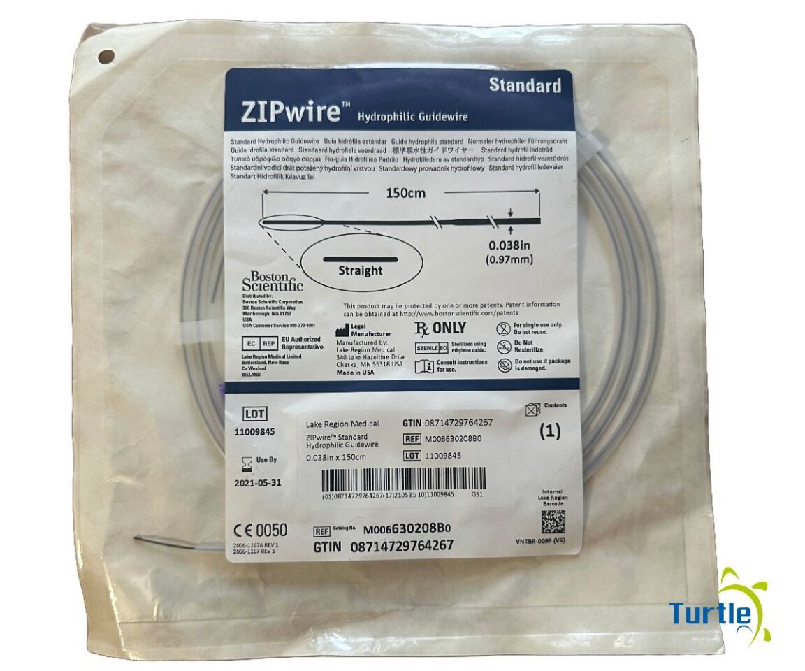 Boston Scientific ZIPwire Hydrophilic Guidewire Standard Straight 0.038in (0.97mm) 150cm REF M006630208B0 EXPIRED