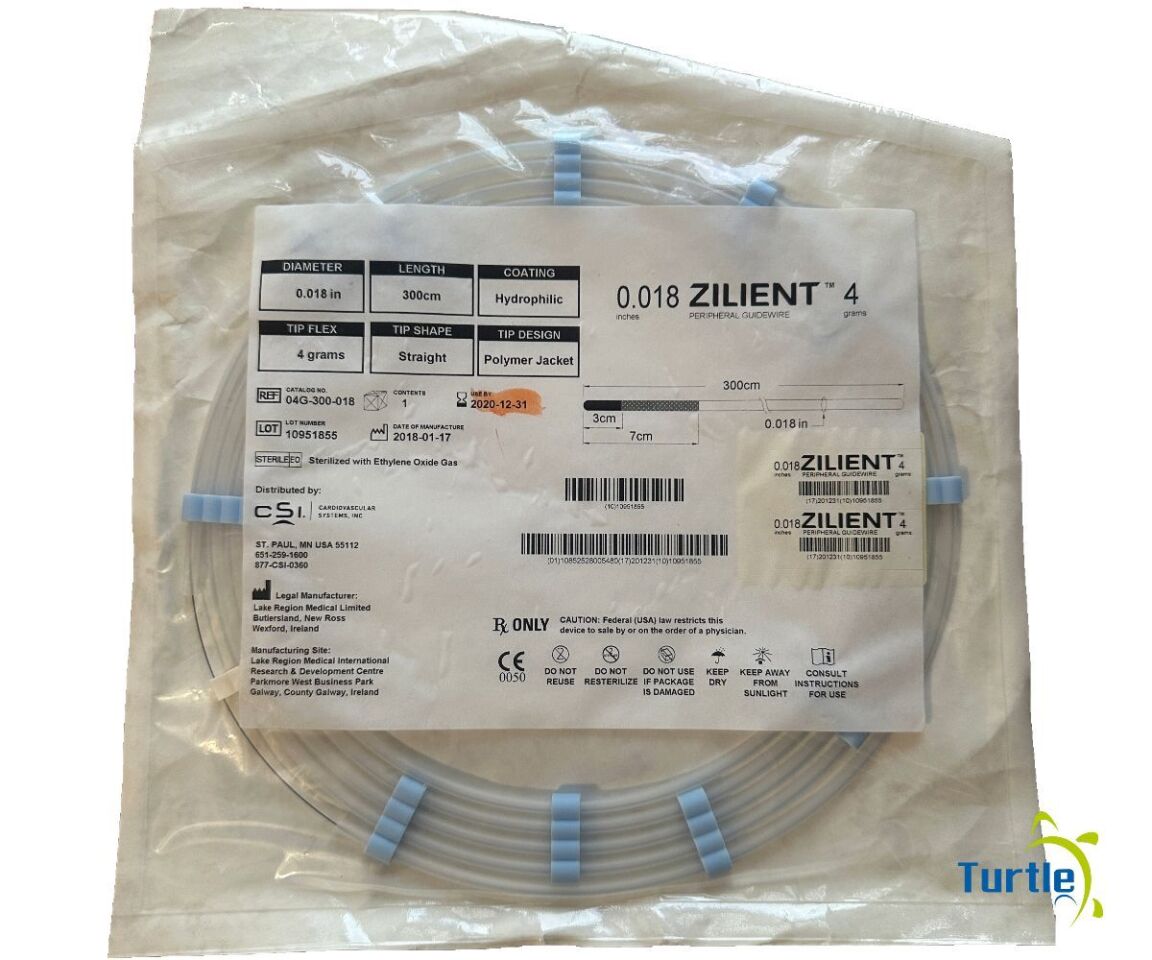 CARDIOVASCULAR SYTEMS INC ZILIENT PERIPHERAL GUIDEWIRE 0.018in 300cm Straight REF 04G-300-018 EXPIRED