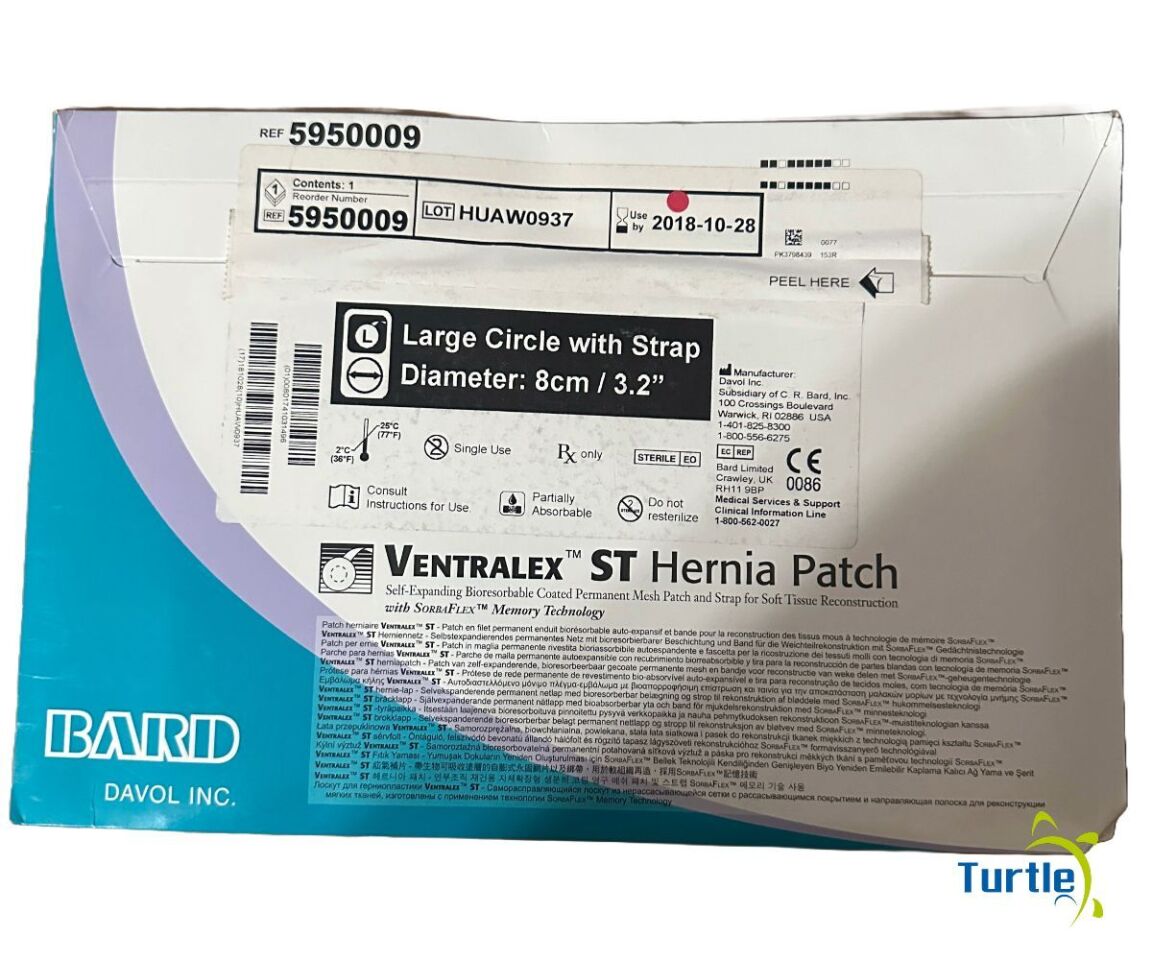 BARD VENTRALEX ST Hernia Patch Large Circle with Strap Diameter: 8cm (3.2in) REF 5950009 EXPIRED