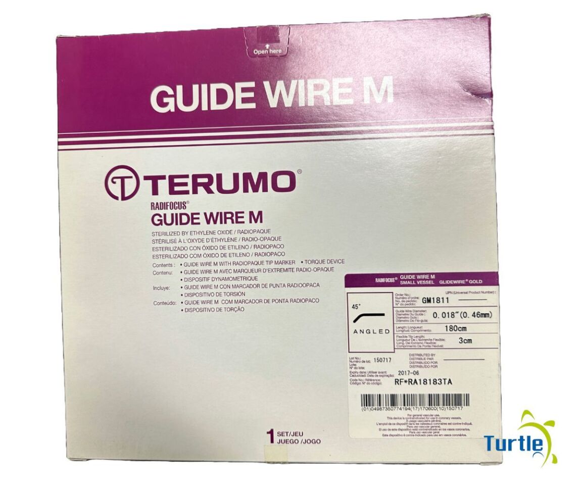 TERUMO RADIFOCUS GUIDE WIRE M 45deg ANGLED 0 018in(0 46mm) 180cm guidewire REF GM1811 EXPIRED