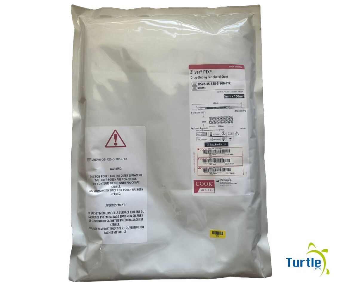 COOK MEDICAL Zilver PTX Drug-Eluting Peripheral Stent 5mm x 100mm 125cm Paclitaxel REF ZISV6-35-125-5-100-PTX EXPIRED