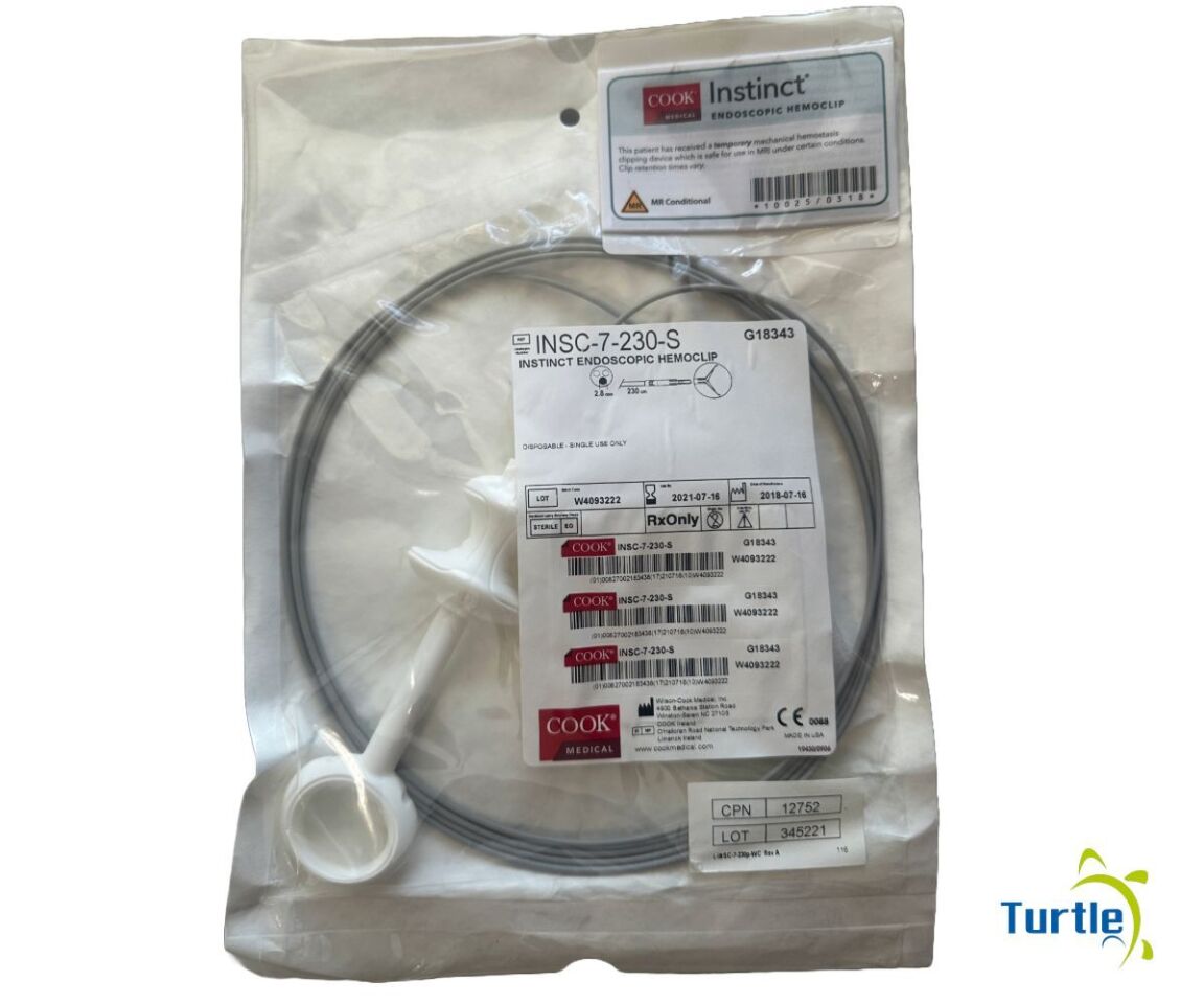Cook Medical INSTINCT ENDOSCOPIC HEMOCLIP 2.8mm 230cm REF INSC-7-230-S EXPIRED
