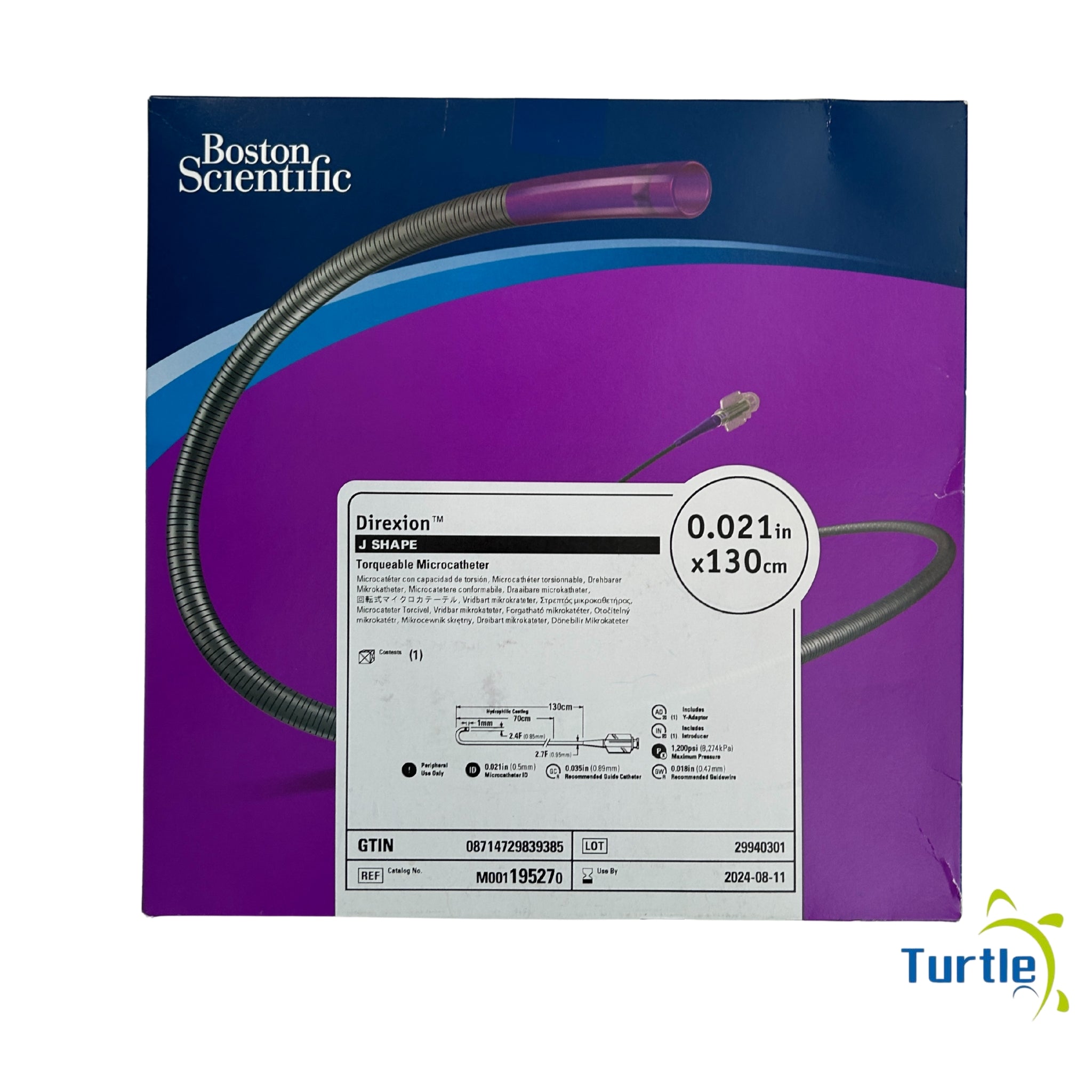 Boston Scientific Direxion TM J SHAPE Torqueable Microcatheter 0.021in x 130cm - 2024-08-11