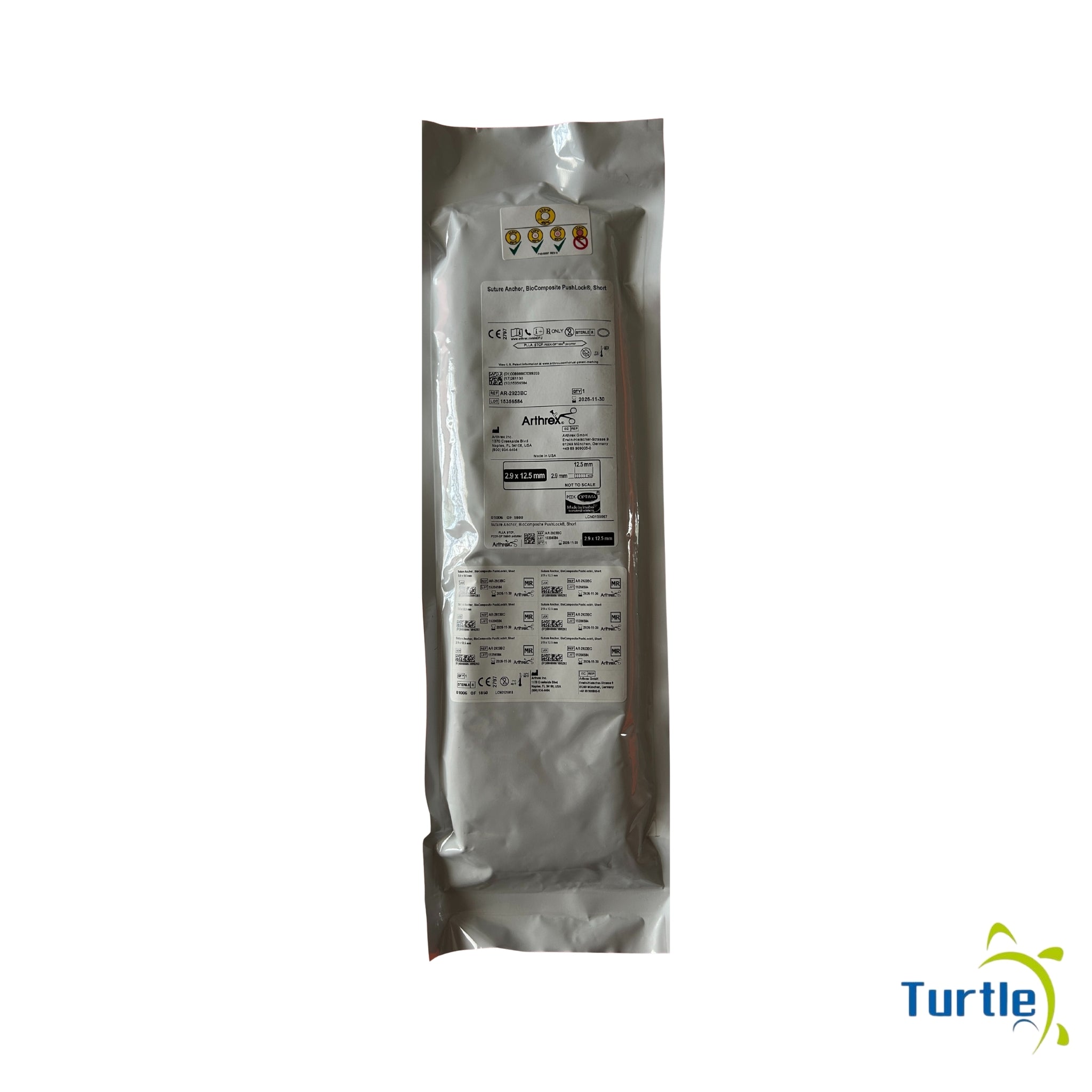 Arthrex Suture Anchor - BioComposite PushLock - 2.9 x 12.5 mm - PLLA BTCP PEEK-OPTIMA Polymer IN DATE - 2026-11-30