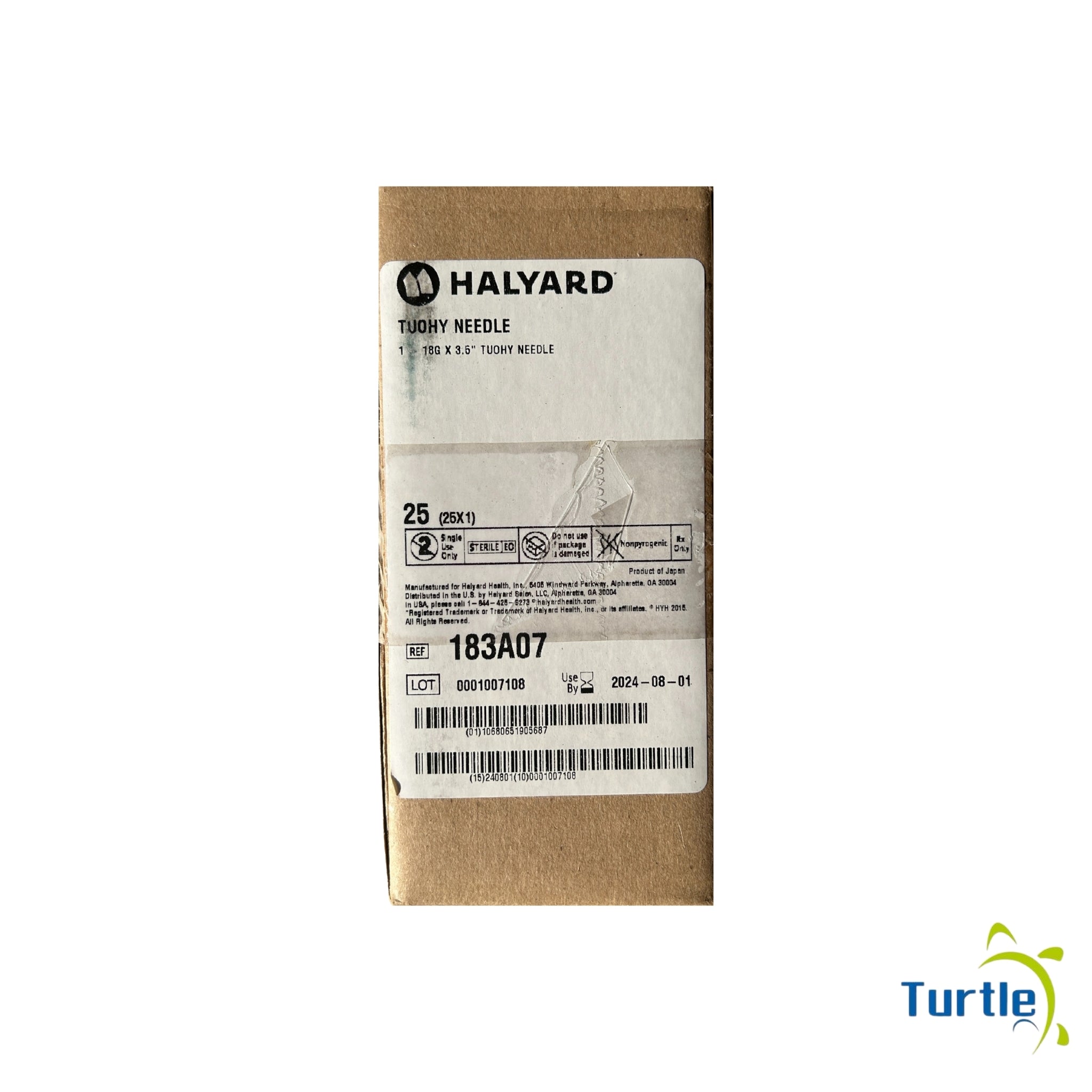 HALYARD TUOHY NEEDLE - 18G x 3.5'' (25x1)
