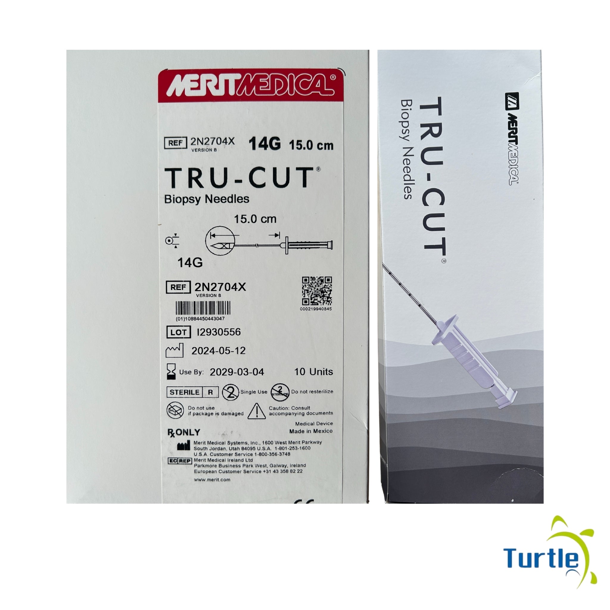 MERITMEDICAL TRU-CUT Biopsy Needles - 14G - 15.0 cm In date Box of 10 - 2029-03-04