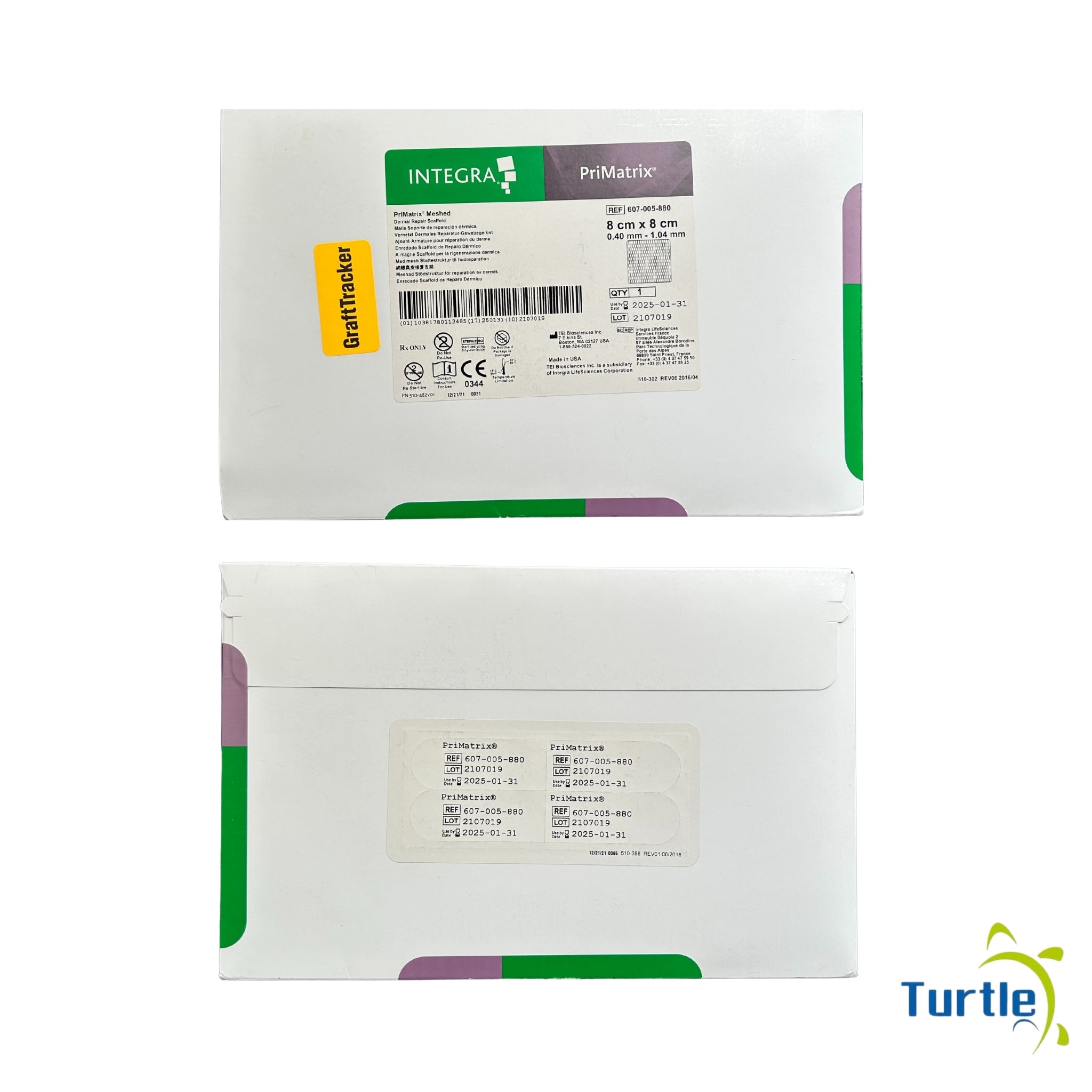 INTEGRA  PRIMATRIX MESHED - Dermal Repair Scaffold - 8 cm x 8 cm, 0.40 mm x 1.04 mm - 2025-02-31