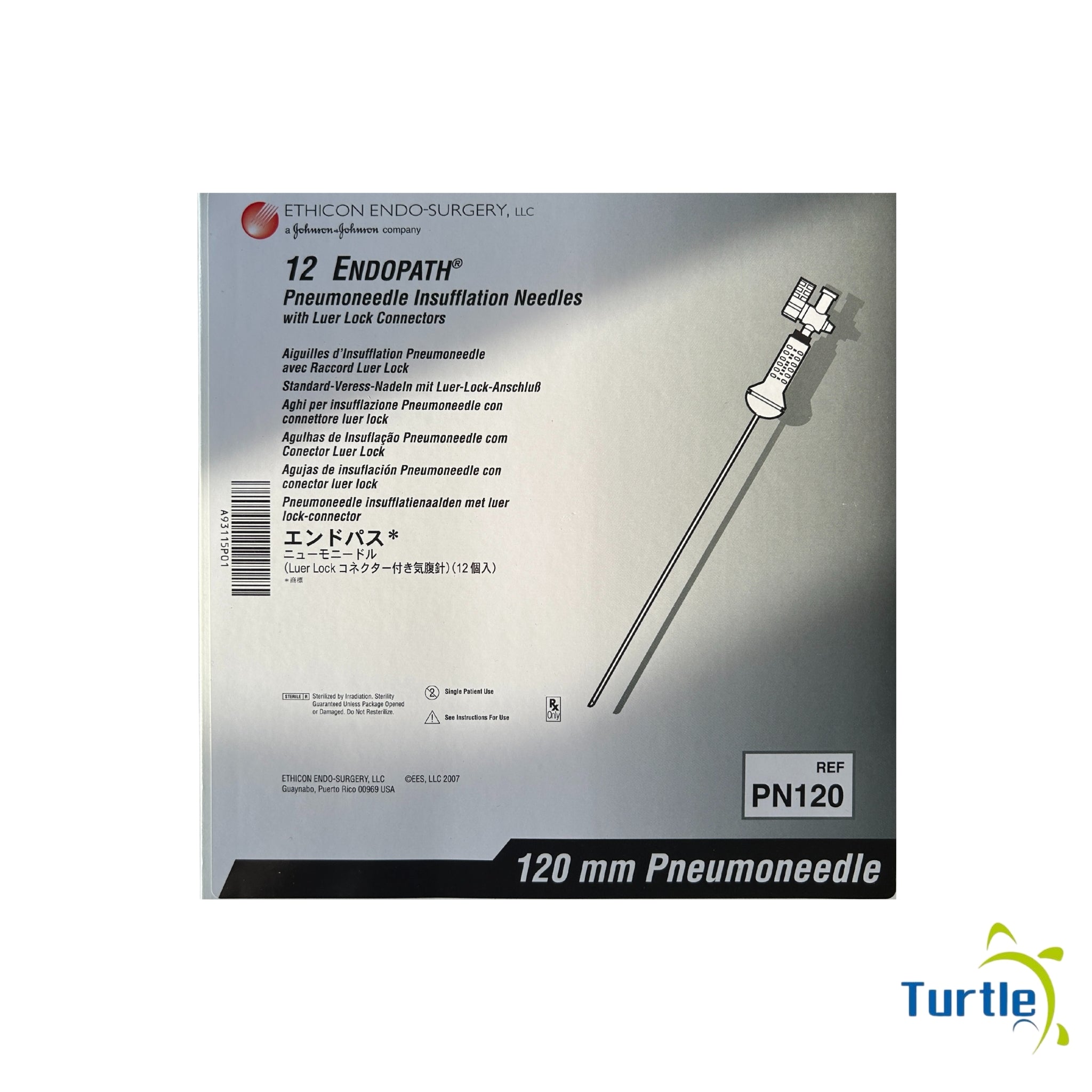 ETHICON ENDO-SURGERY Johnson-Johnson - 12 ENDOPATH Pneumoneedle Insufflation Needles with Luer Lock Connectors 120 mm  IN DATE - 2030-01-31