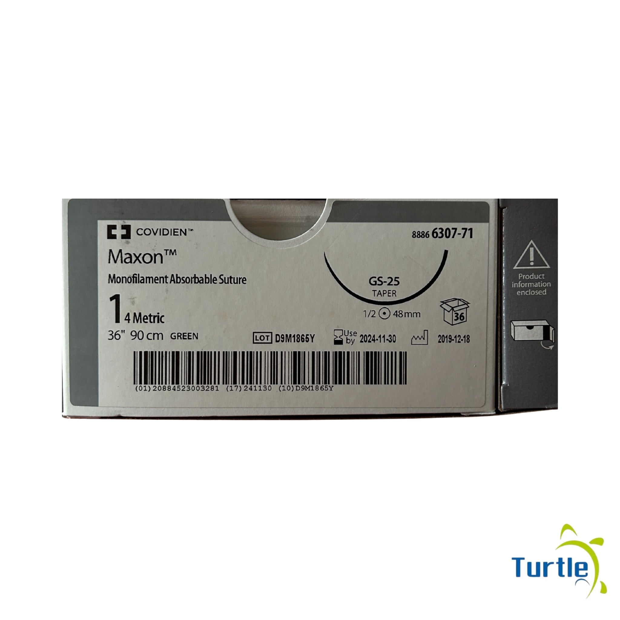 COVIDIEN Maxon Monofilament Absorbable Suture 14 Metric - 36'' 90 cm Green - GS-25 TAPER - 2024-11-30