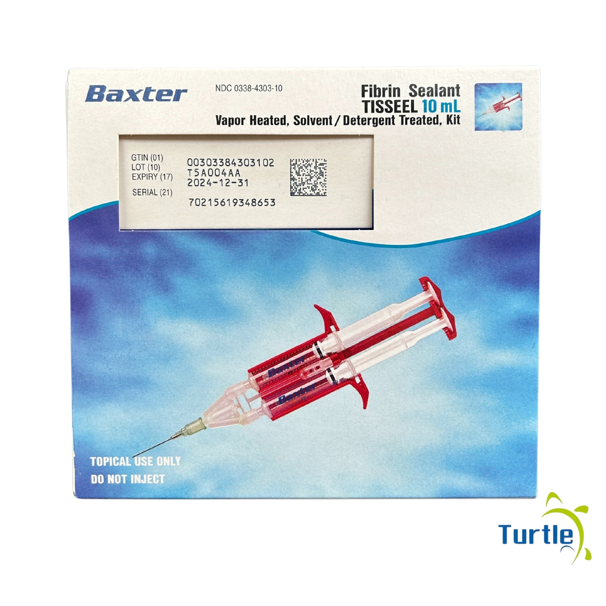 Baxter Fibrin Sealant TISSEEL 10mL - Vapor Heated, Solvent/Detergent Treated, Kit - 2024-12-31