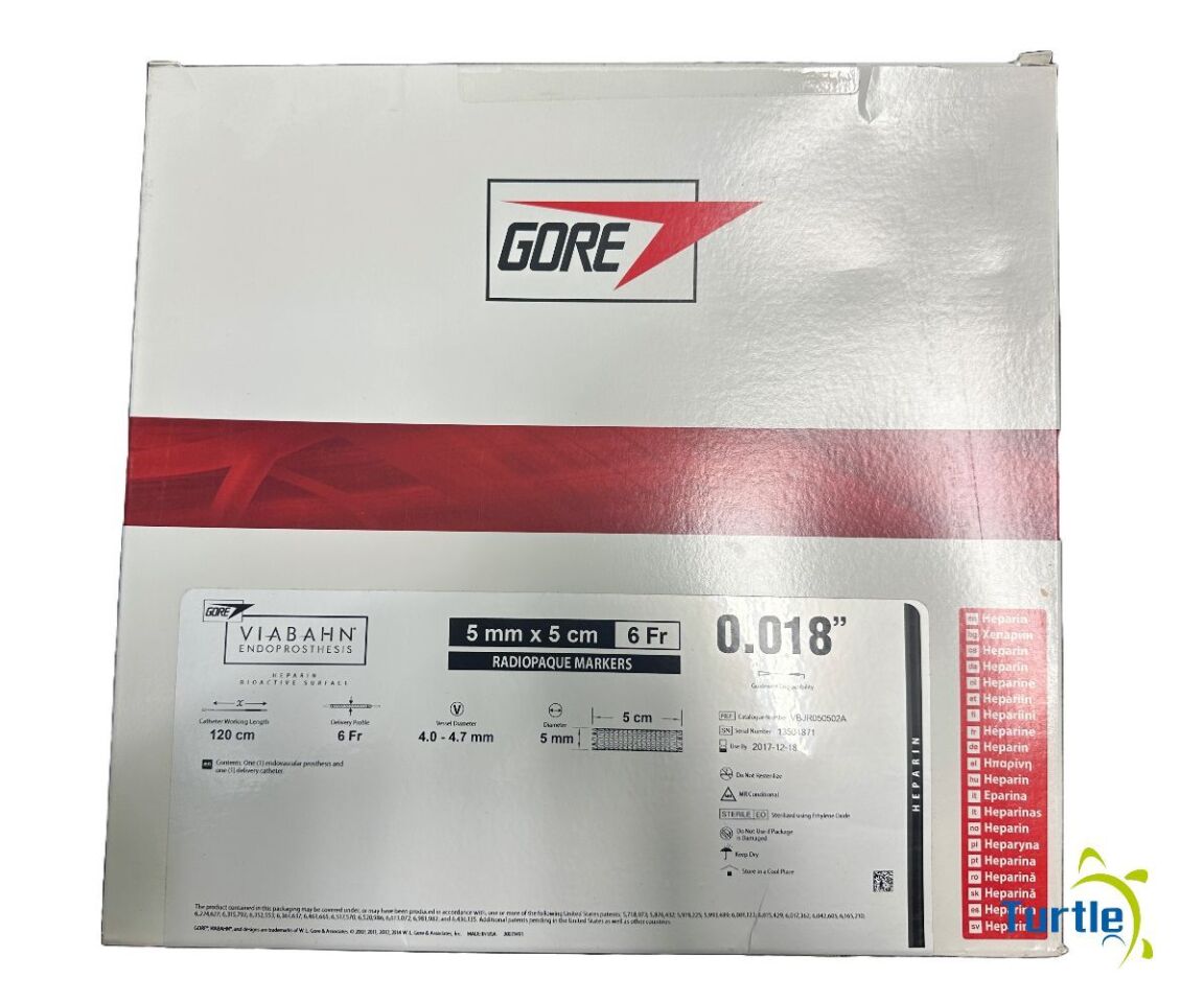 GORE VIABAHN ENDOPROSTHESIS Heparin 5 mm x 5 cm 6 Fr RADIOPAQUE MARKERS 0.018 in REF VBJR050502A Expired