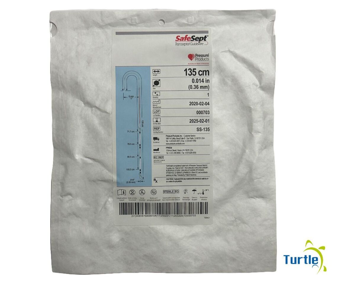 Pressure Products SafeSept Transseptal Guidewire 135 cm 0.014 in REF SS-135 IN-DATE 2025-02-01