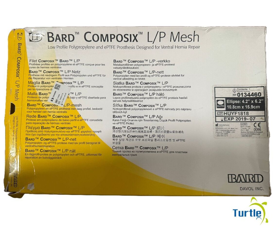 BARD COMPOSIX L/P Mesh ELLIPSE 10.8cm x 15.9cm REF 0134460 EXPIRED