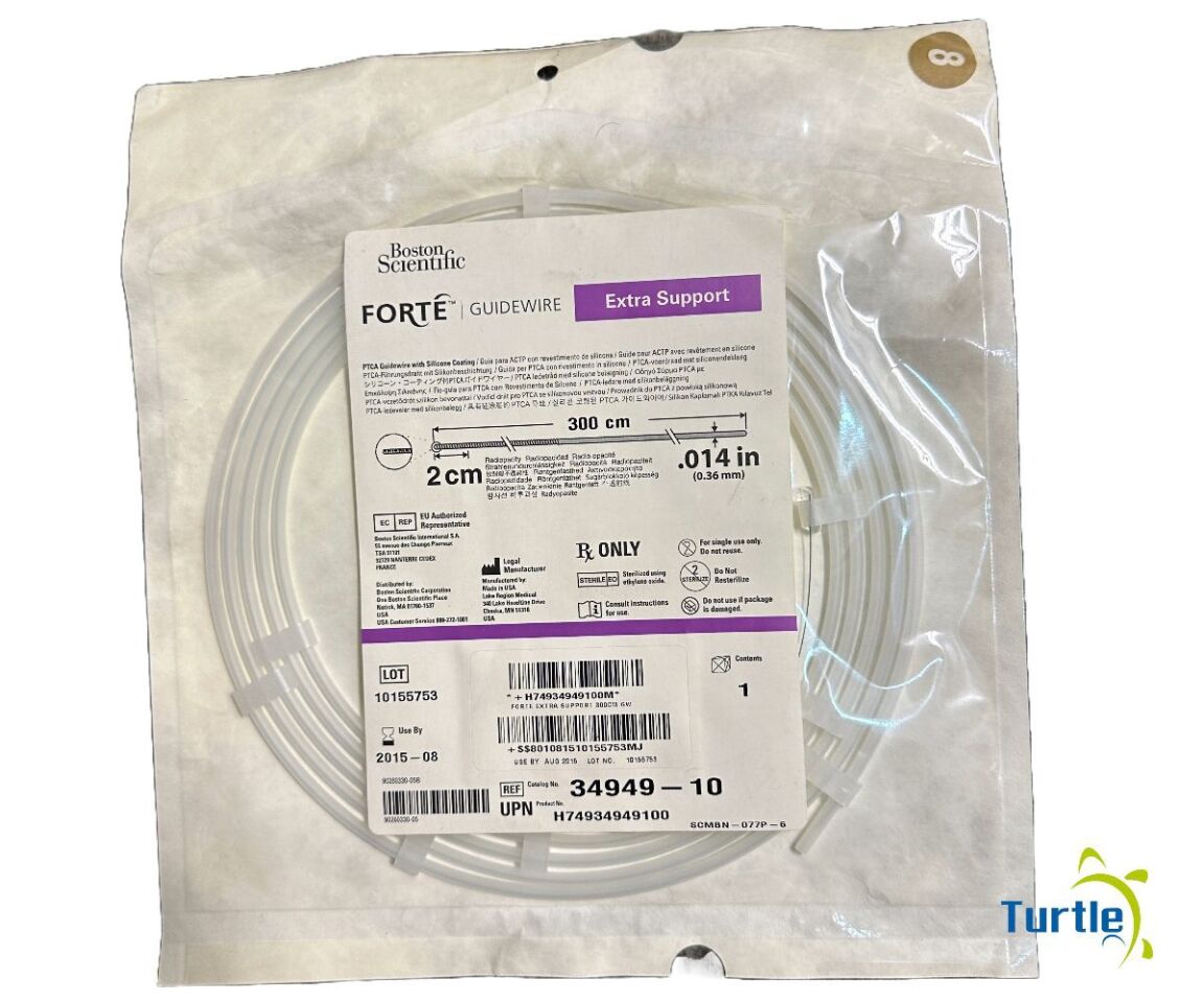 Boston Scientific FORTE GUIDEWIRE Extra Support PTCA Guidewire with Silicone Coating .014in 300cm REF 34949-10 EXPIRED