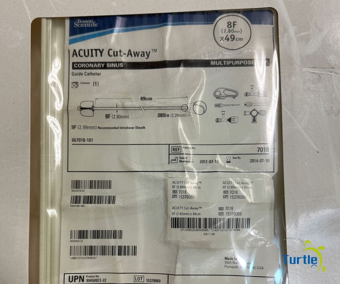 Boston Scientific ACUITY Cut-Away CORONARY SINUS MULTIPURPOSE Guide Catheter 8F (2.80 mm) x 49 cm REF 7018 EXPIRED