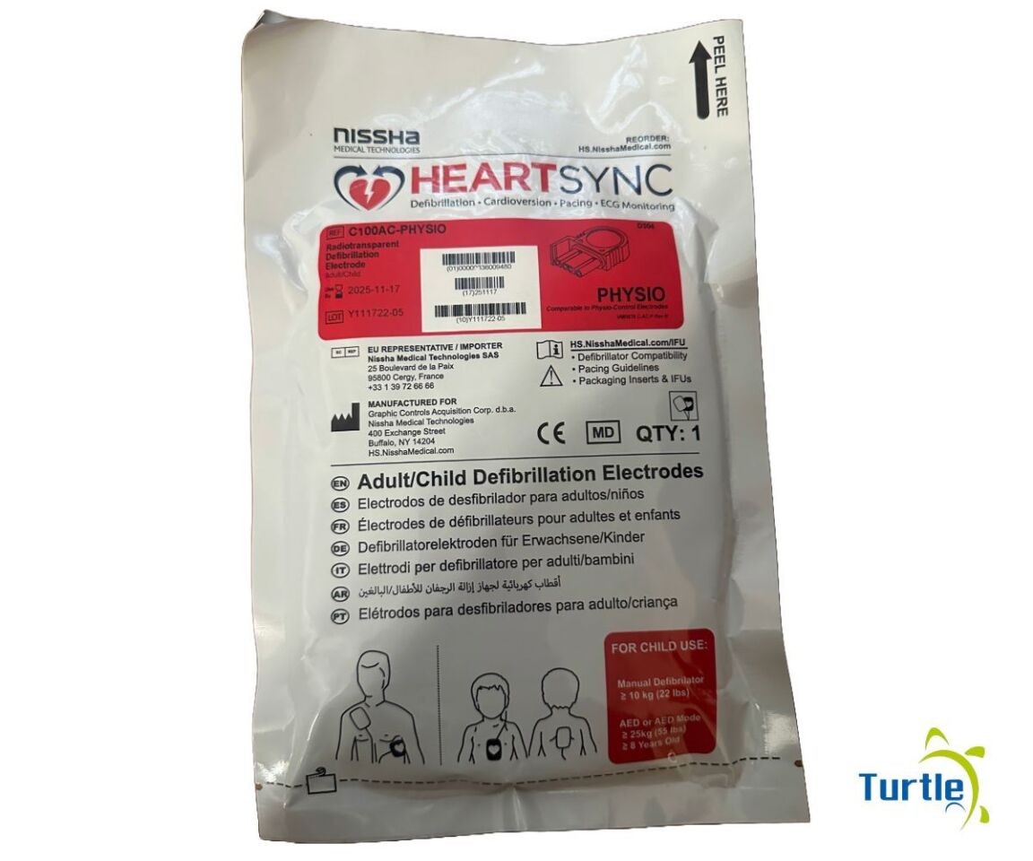 NISSHA MEDICAL TECHNOLOGIES HEARTSYNC Radiotransparent  Adult/Child Defibrillation Electrodes REF C100AC-PHYSIO 2025-11-17